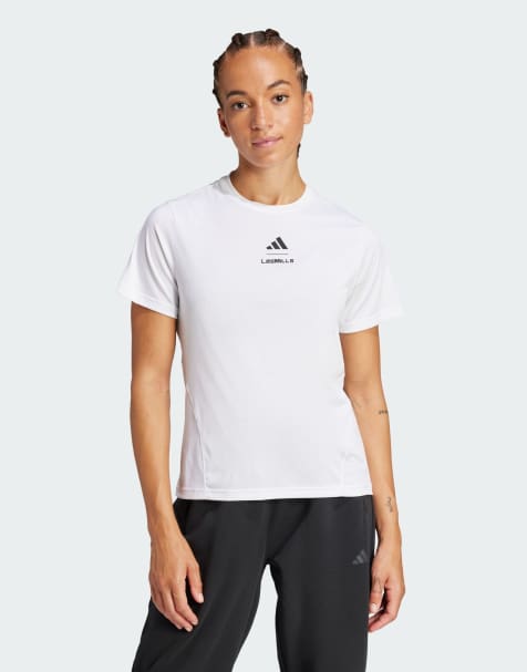 adidas Performance – Les Mills – T-Shirt in Weiß mit Grafiklogo - view 1