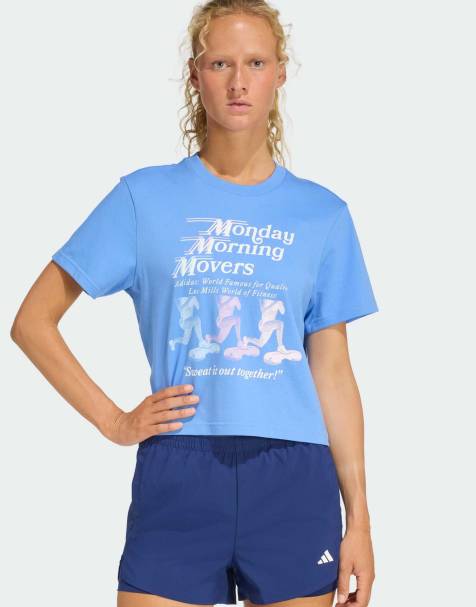 adidas performance - Lesmills - T-Shirt blu fusion con grafica Movers - view 1