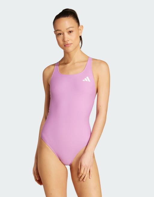 adidas Performance - Lilla badedragt med V-formet udskæring på ryggen