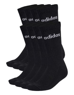 adidas Performance - Linear - 10 Paar gepolsterte Crew-Socken in Schwarz / Weiß
