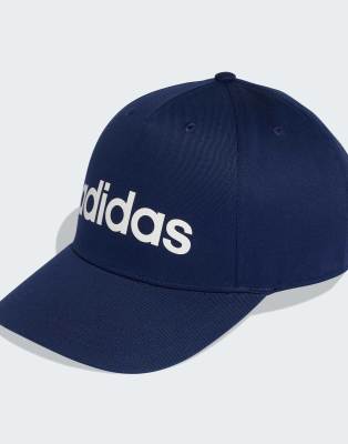 adidas Performance - Linear - Baseballkappe in Dunkelblau/ Weiß