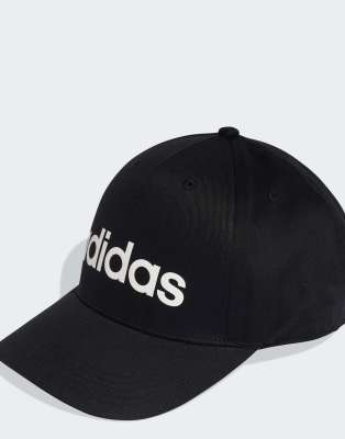 adidas Performance - Linear - Baseballkappe in Schwarz / Weiß
