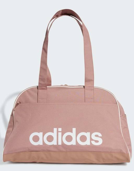 adidas Performance – Linear Essentials – Torba sportowa w kolorze różowobeżowym i białym