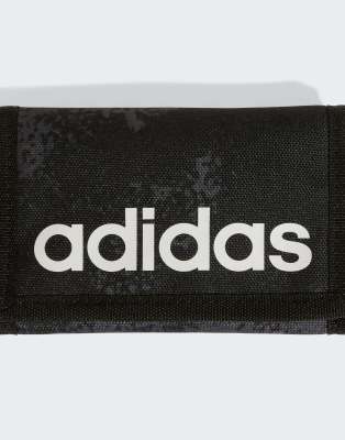 adidas Performance - Linear - Geldbörse in Grey Five/Grey Six/Schwarz mit Print-Grau