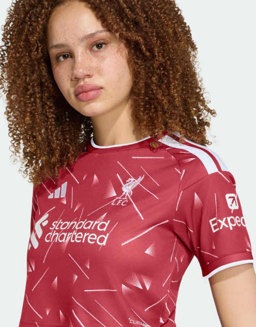 adidas performance Liverpool fc 26/27 home jersey crop top in active maroon, 3 of 4