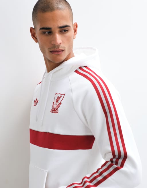 adidas Performance Liverpool FC Originals Kapuzenpullover in Weiß und Rot, 3 von 5