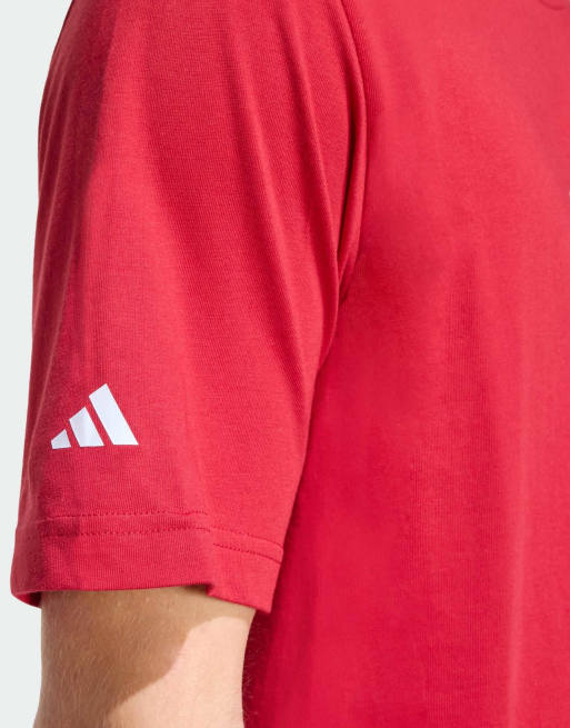 adidas performance Liverpool fc seasonal graphic tee in strawberry red, 3 of 4