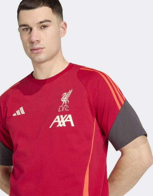 adidas performance Liverpool fc tiro 25 competition cotton tee in strawberry red, 3 of 4