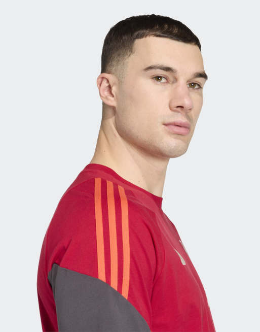 adidas performance Liverpool fc tiro 25 competition cotton tee in strawberry red, 4 of 4