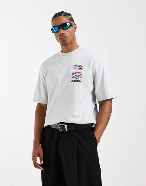 adidas Performance – Ljusgrå, melerad t-shirt med tryck - view 1