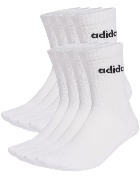adidas Performance - Lot 10 paires de chaussettes rembourrées à logo linéaire - Blanc/noir - view 1