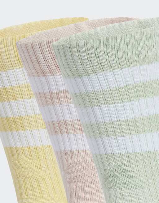 adidas Performance - Lot de 3 paires de chaussettes avec 3 bandes - Rose délavé, 2 de 2