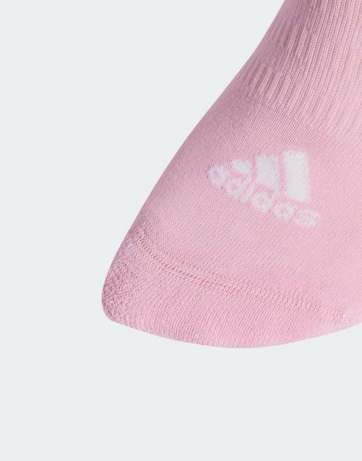adidas Performance - Lot de 3 paires de chaussettes basses et rembourrées - Blanc et rose, 3 de 3