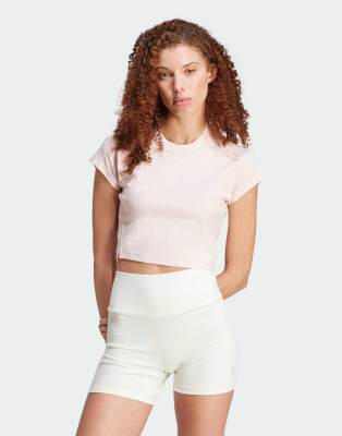 Adidas Performance Lounge Ribbed Crop Tshirt In Pink - Asos Adidas New In 1st November 2024