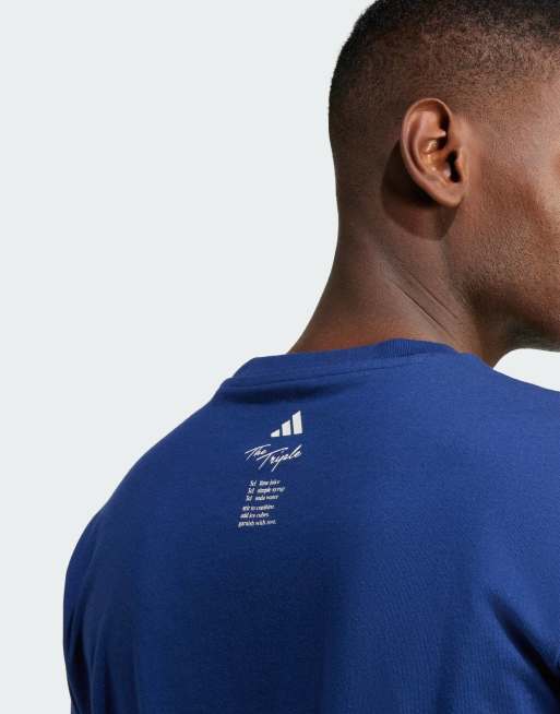adidas Performance - Lounge - T-shirt à motif cocktail - Bleu foncé, 4 de 4