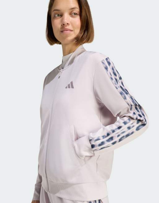 adidas Performance - Lyslilla træningssæt med 3-striber med leopardprint i forskellige farver, 2 af 4