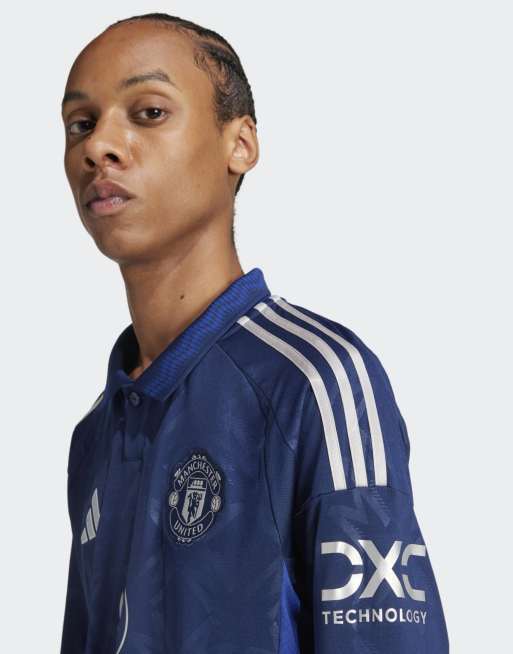 adidas Performance - Manchester United 24/25 - Maglia away a maniche lunghe color indaco notte, 3 di 4
