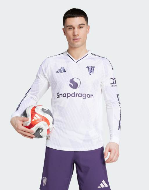 adidas performance – Manchester United 25/26 Away Authentic – Dżersejowy T-shirt z długimi rękawami w białym kolorze