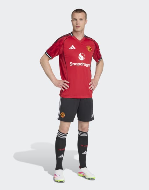 adidas performance Manchester United 25/26 home shorts in black, 4 of 5