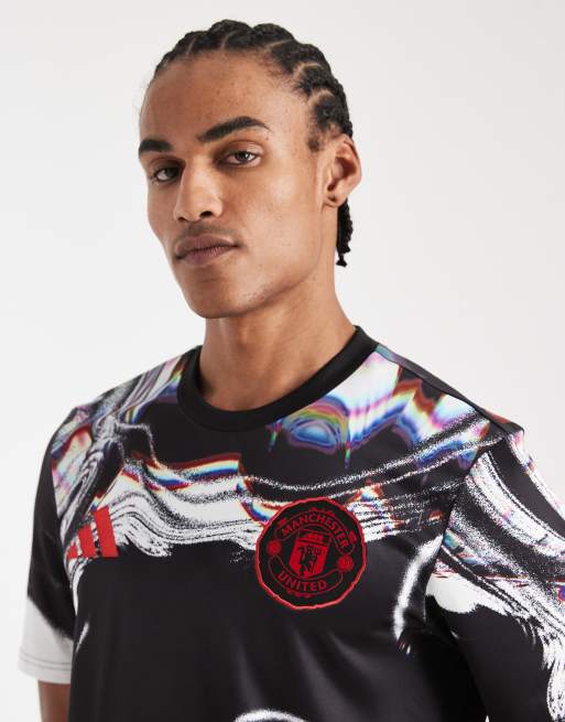 adidas Performance - Manchester United 25/26 - Maglia pre-partita nera/bianca/rossa, 5 di 5