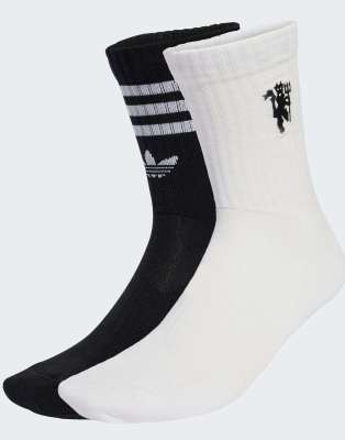 adidas Performance - Manchester United - 2er-Pack Socken in Weiß/Schwarz/Mufc Red