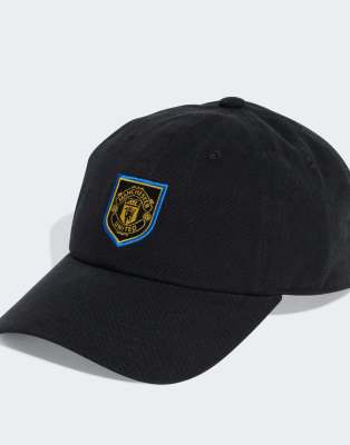 adidas Performance - Manchester United - Ausweich-Kappe in Schwarz / Tribe-Gelb
