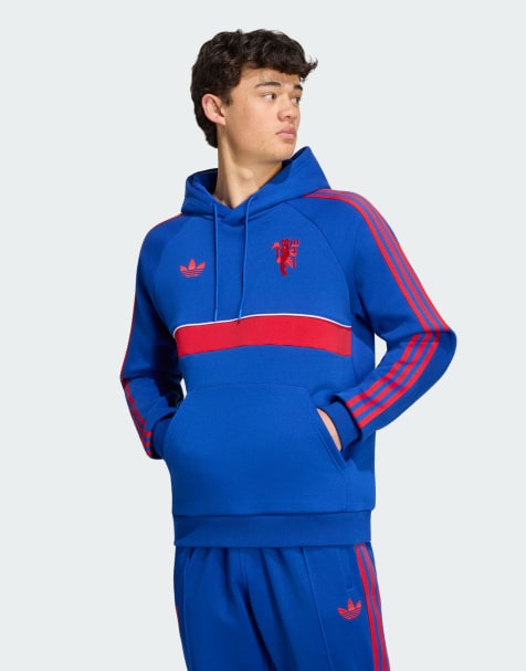 adidas performance Manchester united originals hoodie in royal blue - view 1