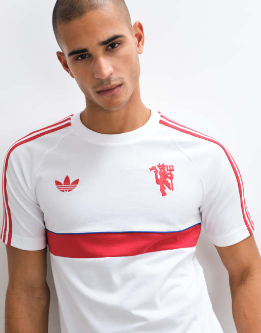 adidas performance Manchester united originals t-shirt in white, 3 of 5