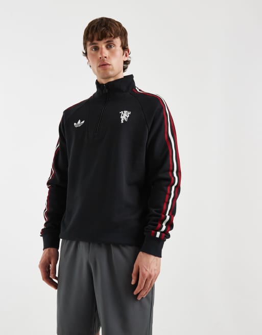 adidas performance - Manchester United Originals - Top nero con zip corta, 4 di 5