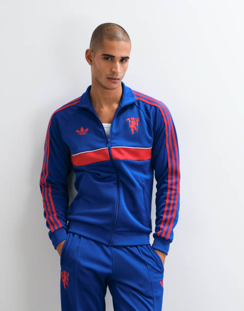adidas performance Manchester United Originals Tracktop in Royal Blue - view 1