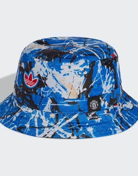 adidas Performance - Manchester United - Stone Roses - Bucket hat in blauw en wit - view 1