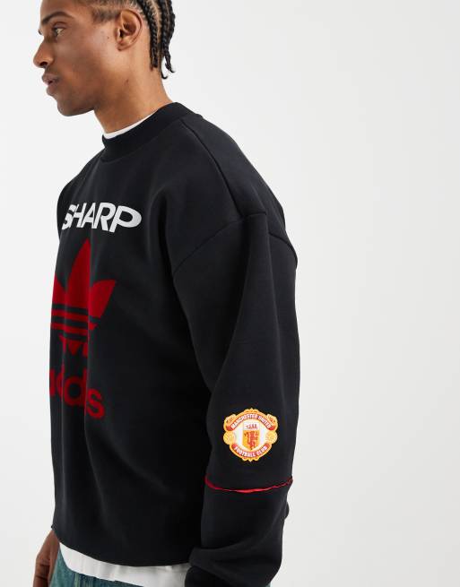 adidas performance - Manchester United - Sweat ras de cou style années 90 - Noir, 3 de 5