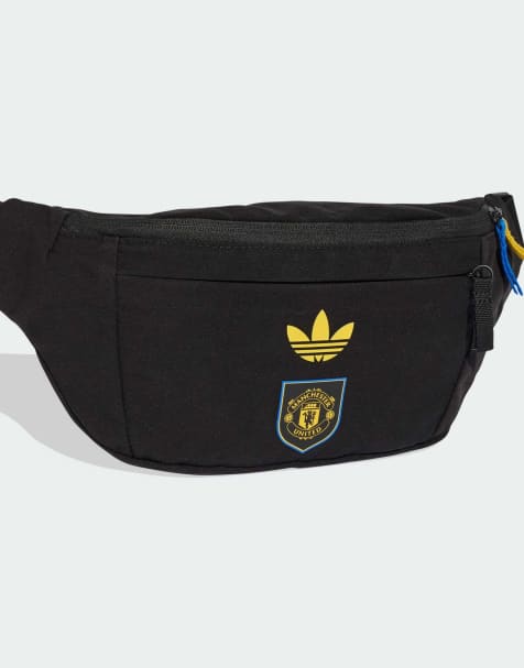 adidas Performance – Manchester United Third – Svart och gul midjeväska - view 1