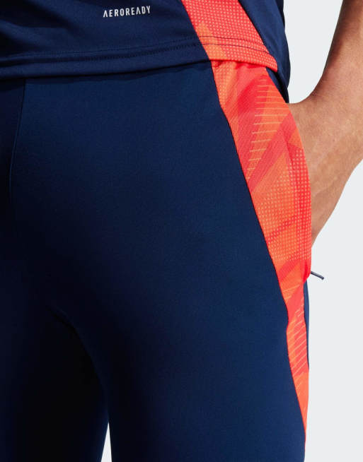 adidas performance Manchester United Tiro 24 training pants in night indigo / bright red, 3 of 4
