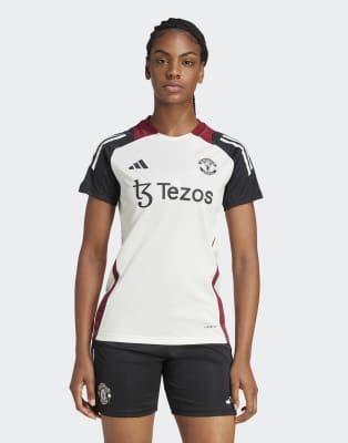 adidas performance - Manchester United Tiro 24 - Trainings-Trikot in Wollweiß/Schwarz