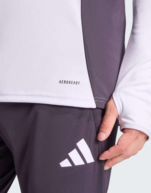 adidas performance - Manchester United Tiro 25 Competition - Top da allenamento viola tinto/nero aurora, 3 di 5