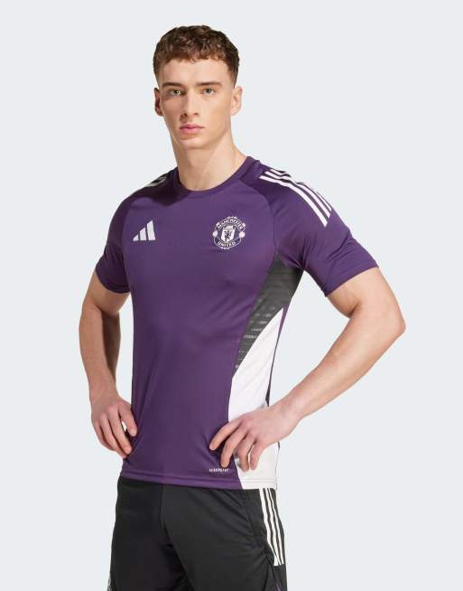 adidas performance Manchester united tiro 25 competition training jersey in aurora plum / white / black