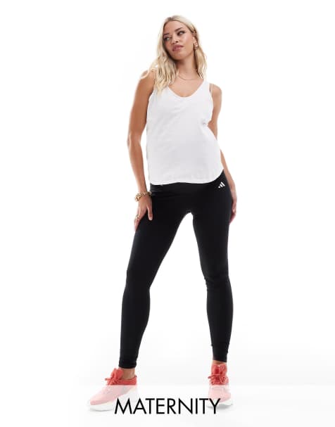 adidas Performance Maternity – Optime Essentials – Czarne pełnej długości legginsy - view 1