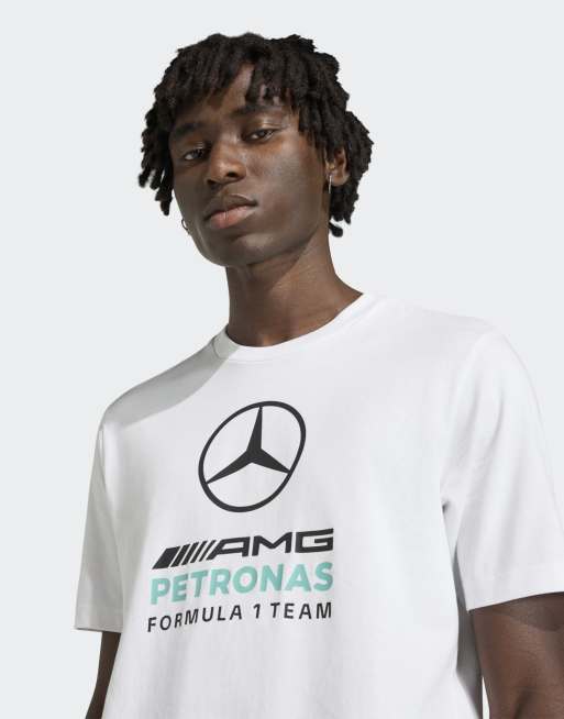 adidas performance Mercedes - amg petronas formula 1 team dna graphic tee in white / semi mint rush, 3 of 4