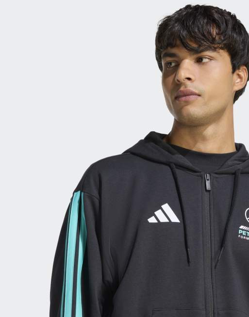 adidas Performance - Mercedes-AMG Petronas Formula 1 Team DNA - Sort/mintgrøn hættetrøje med lynlås, 3 af 4