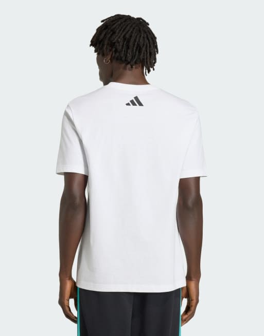 adidas Performance - Mercedes AMG Petronas Formula 1 Team Dna - T-shirt bianca/semi menta rush, 2 di 4