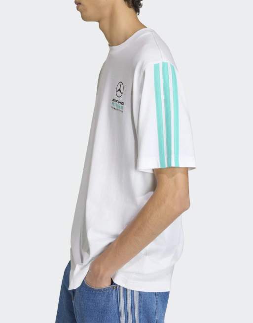 adidas performance - Mercedes - Amg Petronas Formula 1 Team Dna - T-shirt bianca / semi menta rush, 3 di 3