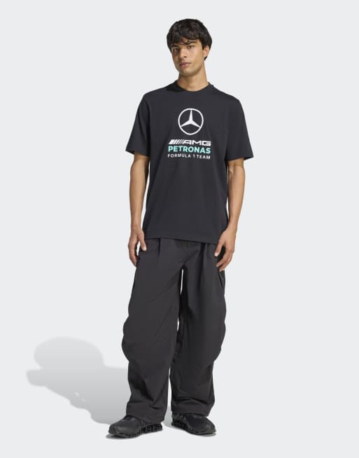 adidas Performance - Mercedes AMG Petronas Formula 1 Team Dna - T-shirt nera/semi menta rush, 3 di 4