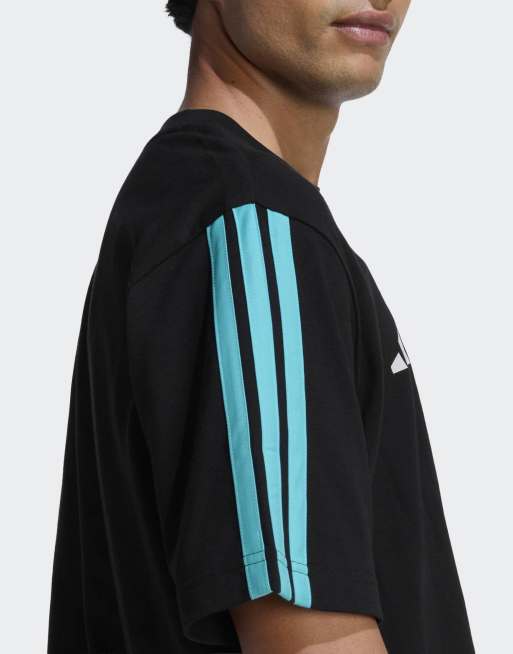 adidas Performance Mercedes - AMG Petronas Formula 1 team DNA tee in black / semi mint rush, 3 of 3