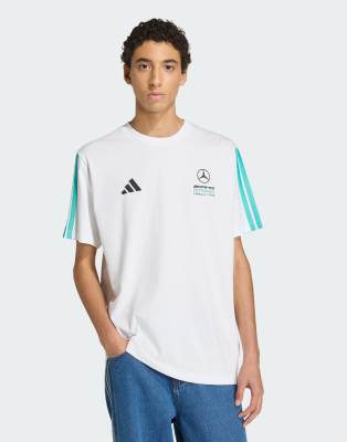 adidas performance Mercedes - amg petronas formula 1 team dna tee in white / semi mint rush