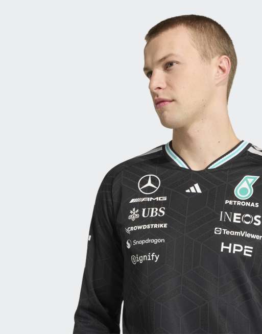 adidas performance - Mercedes - Amg Petronas Formula 1 Team Driver Jersey Authentic - Maglia a maniche lunghe nera, 4 di 4
