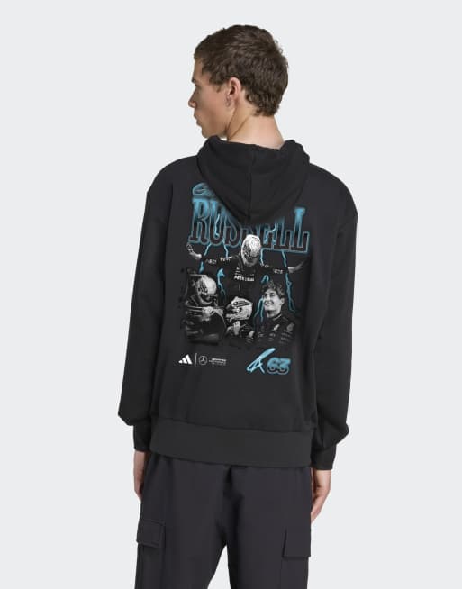 adidas Performance - Mercedes-AMG Petronas Formula One Team - George Russel - Hoodie met grafische print in zwart