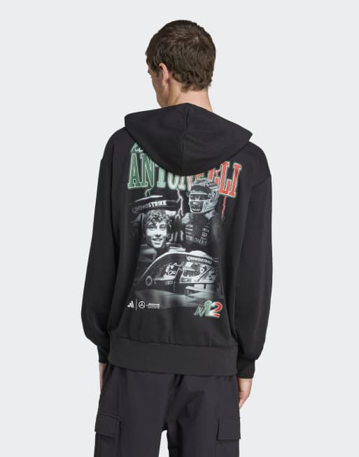 adidas Performance - Mercedes-AMG Petronas Formula One Team - Kimi Antonelli - Hoodie met grafische print in zwart