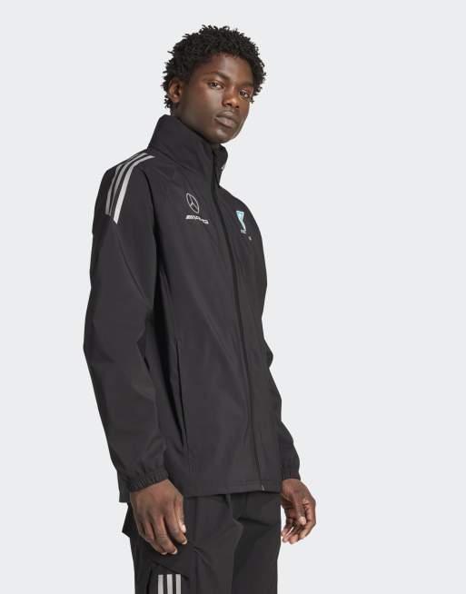 adidas Performance – Mercedes - AMG Petronas Formula One Team Mechanics – Svart och reflektiv, silverfärgad regnjacka, 3 av 5