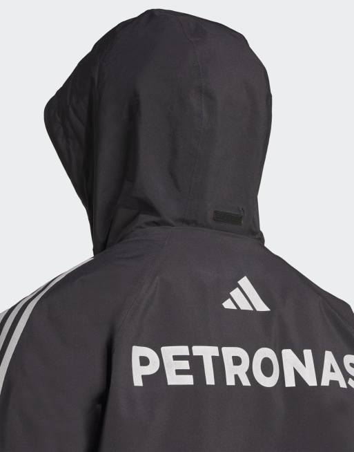 adidas Performance – Mercedes - AMG Petronas Formula One Team Mechanics – Svart och reflektiv, silverfärgad regnjacka, 5 av 5
